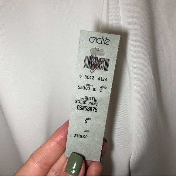 NWT Cache split front white pants | wedding | bride | tuxedo  | formal | Sz 6 - Picture 7 of 16